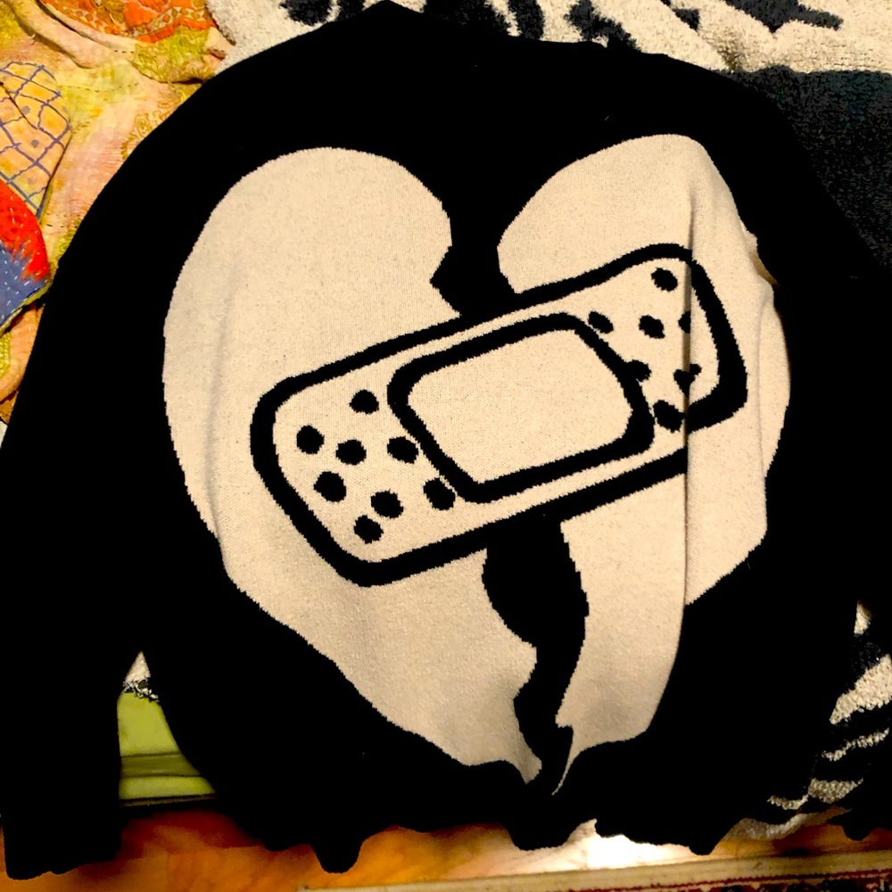 Broken Heart with Bandaid Sweater
